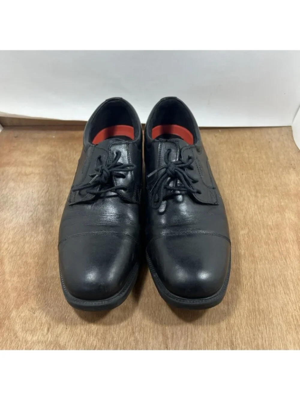 Rockport Essential Details Cap Toe Men Size 9.5 Black Oxfords Shoes Waterproof